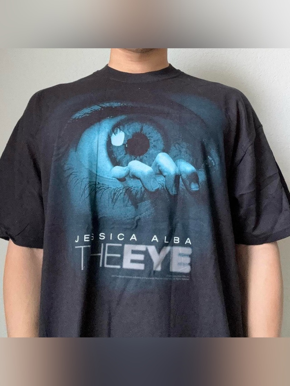 Vintage 2000s Jessica Alba The Eye Movie Graphics Black Tee Shirt Y2K